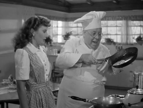 Flippin' flapjacks with Stanwyck and S.Z. (Screen capture by TMP)