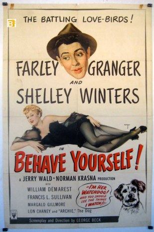 The original poster art for Behave Yourself! was illustrated by Vargas, a noted pin-up artist. (Image via benitomovieposter.com)