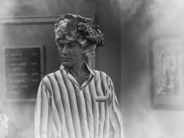 In dream-land, Rob grows a "head of lettuce" to replace his hair. (Screen capture by Lindsey for TMP)