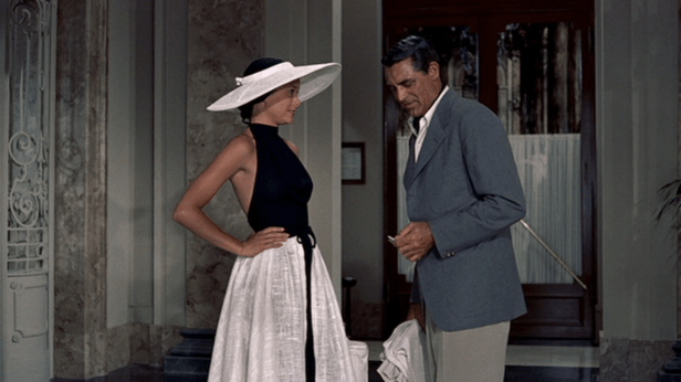 Though she wears a couple of iconic gowns, this black-and-white daytime resort ensemble might be my favorite of Frances' outfits. (Screen capture by Lindsey for TMP)