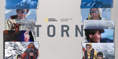 Poster featuring the movie title "TORN" along with stills from the film